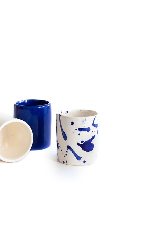 Mokka Mug, Val Pottery,  Splash Blauw