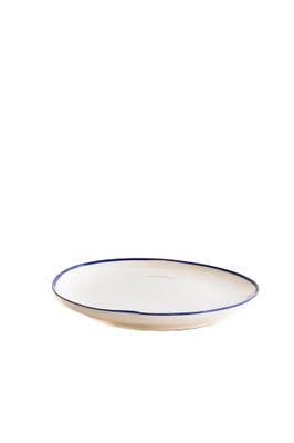 Ontbijtbord Crazy Quarter, Val Pottery, Blauwe rand