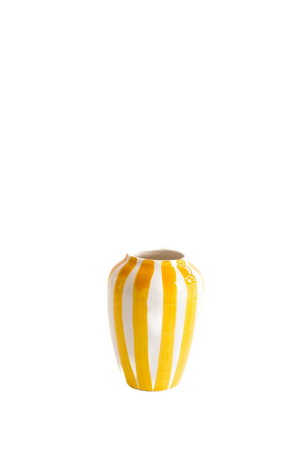 Vaas Funky Flower- Val Pottery, Small, Gele streep