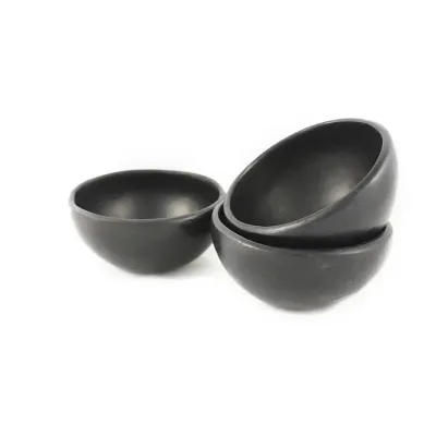 Black Pottery Minikommetje, D9cm H3,5cm
