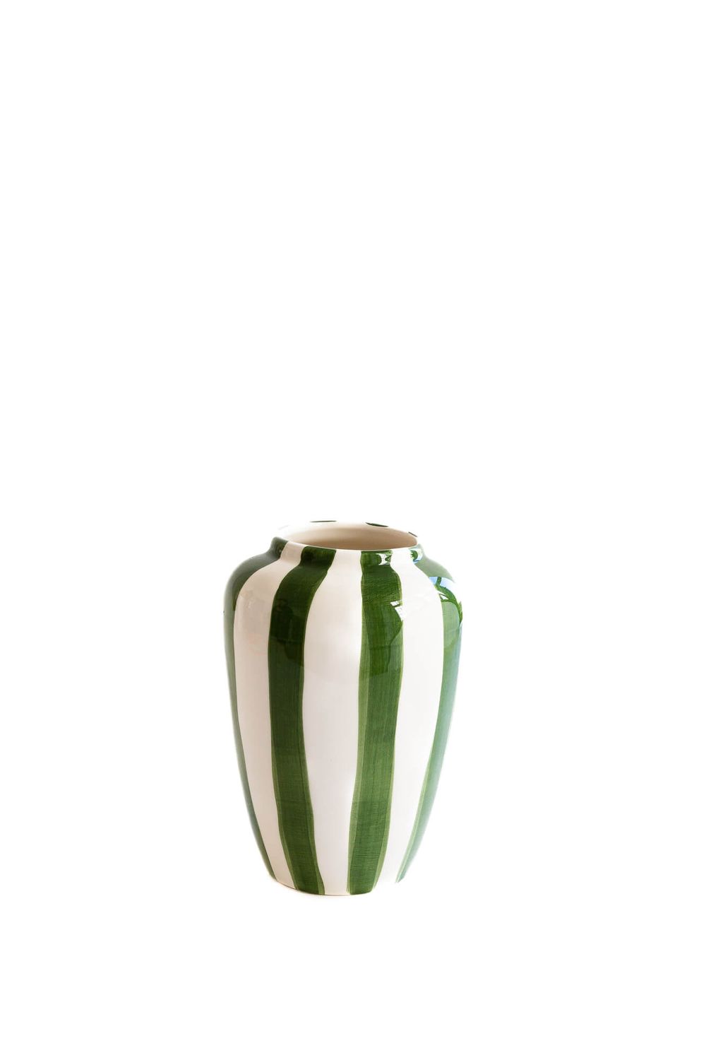 Vaas Funky Flower, Val Pottery, Medium, Groene streep