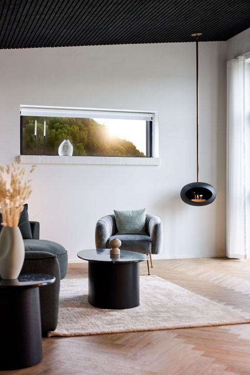 Le Feu  haard bio ethanol 140 cm black, black pole - OP BESTELLING