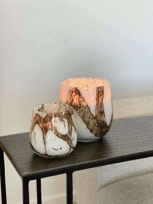 Kaarsenhouder Lava finish, dia12cm, hoogte 11cm