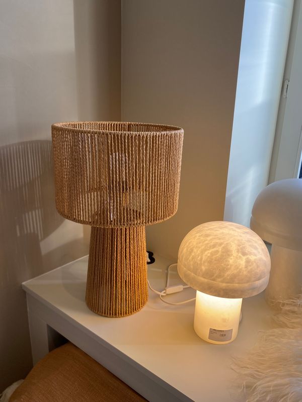 Tafellamp Forma pin paper rope natural