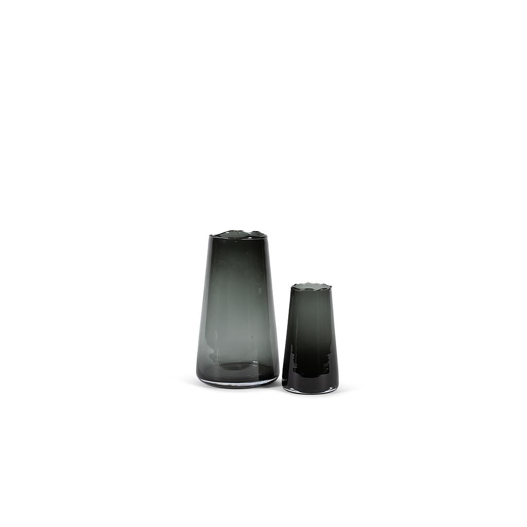 Vaas met gebroken rand, smoked glas, large