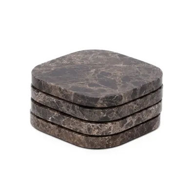 Set onderzetters, marmer Bruin, 4 stuks