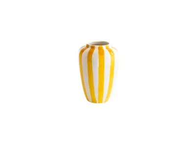 Vaas Funky Flower, Val Pottery, Extra Large, gele streep
