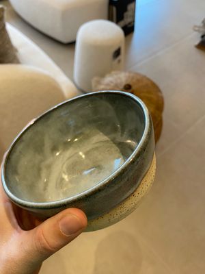 Handmade by LIV, klein plat kommetje Noors Blauw