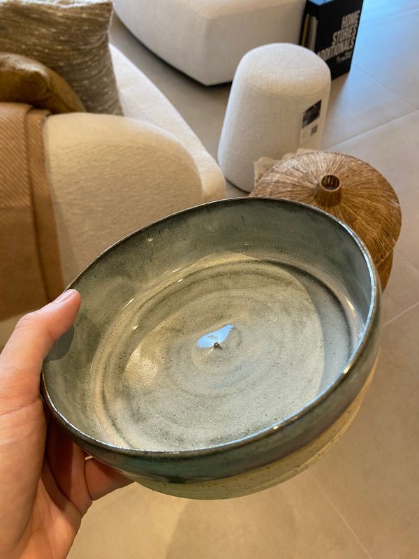 Handmade by LIV, medium plat kommetje Noors Blauw