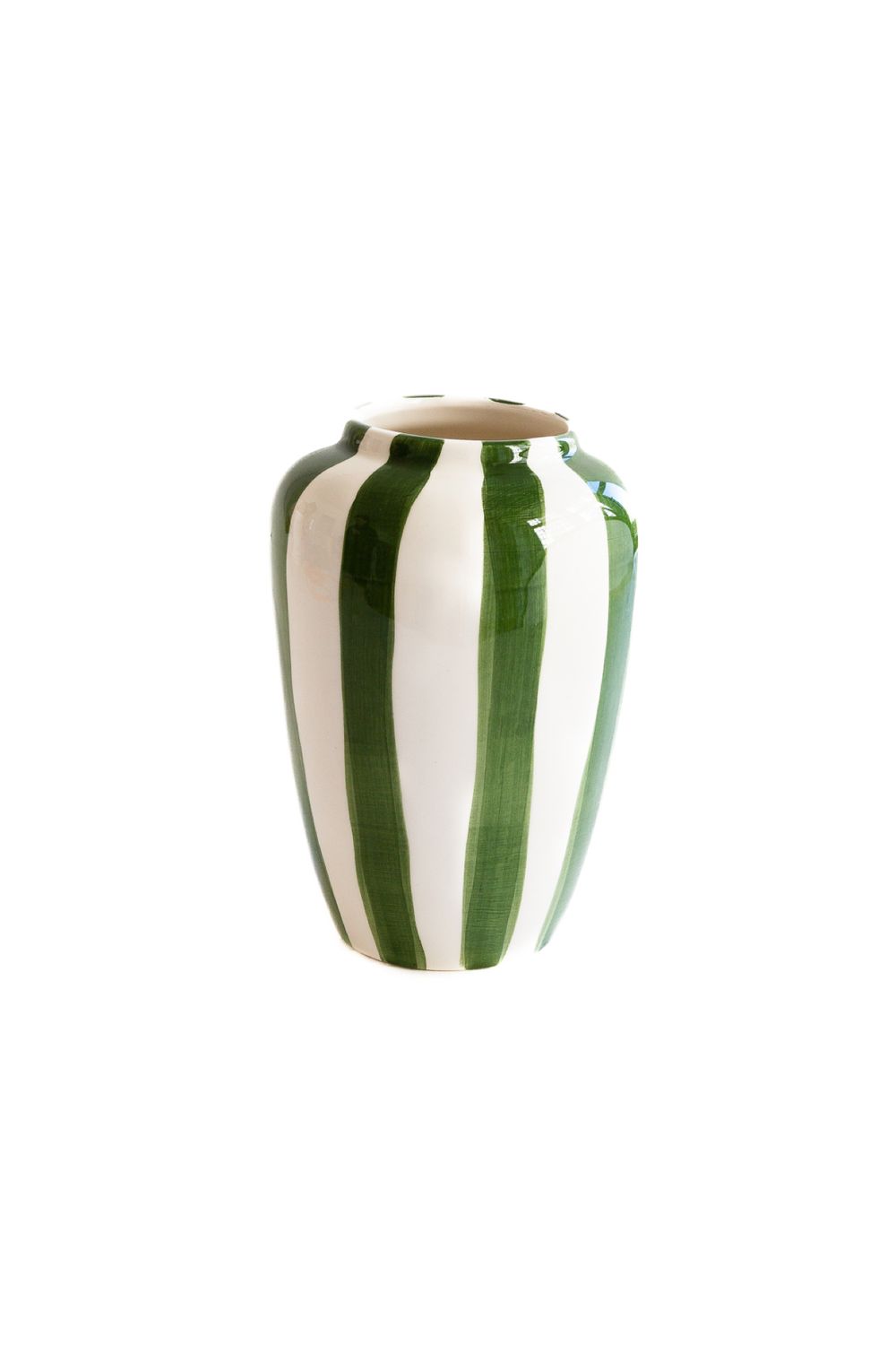 Vaas Funky Flower, Val Pottery, Extra Extra Large XXL, groene streep