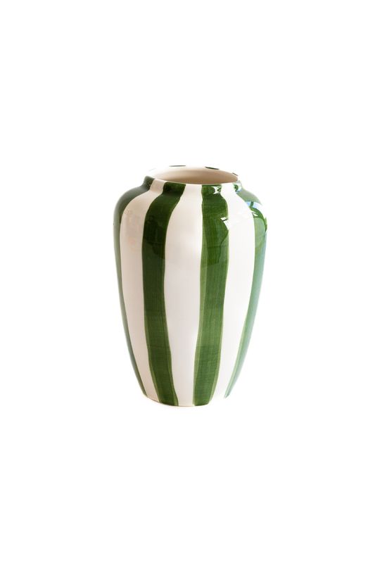 Vaas Funky Flower, Val Pottery, Extra Extra Large XXL, groene streep