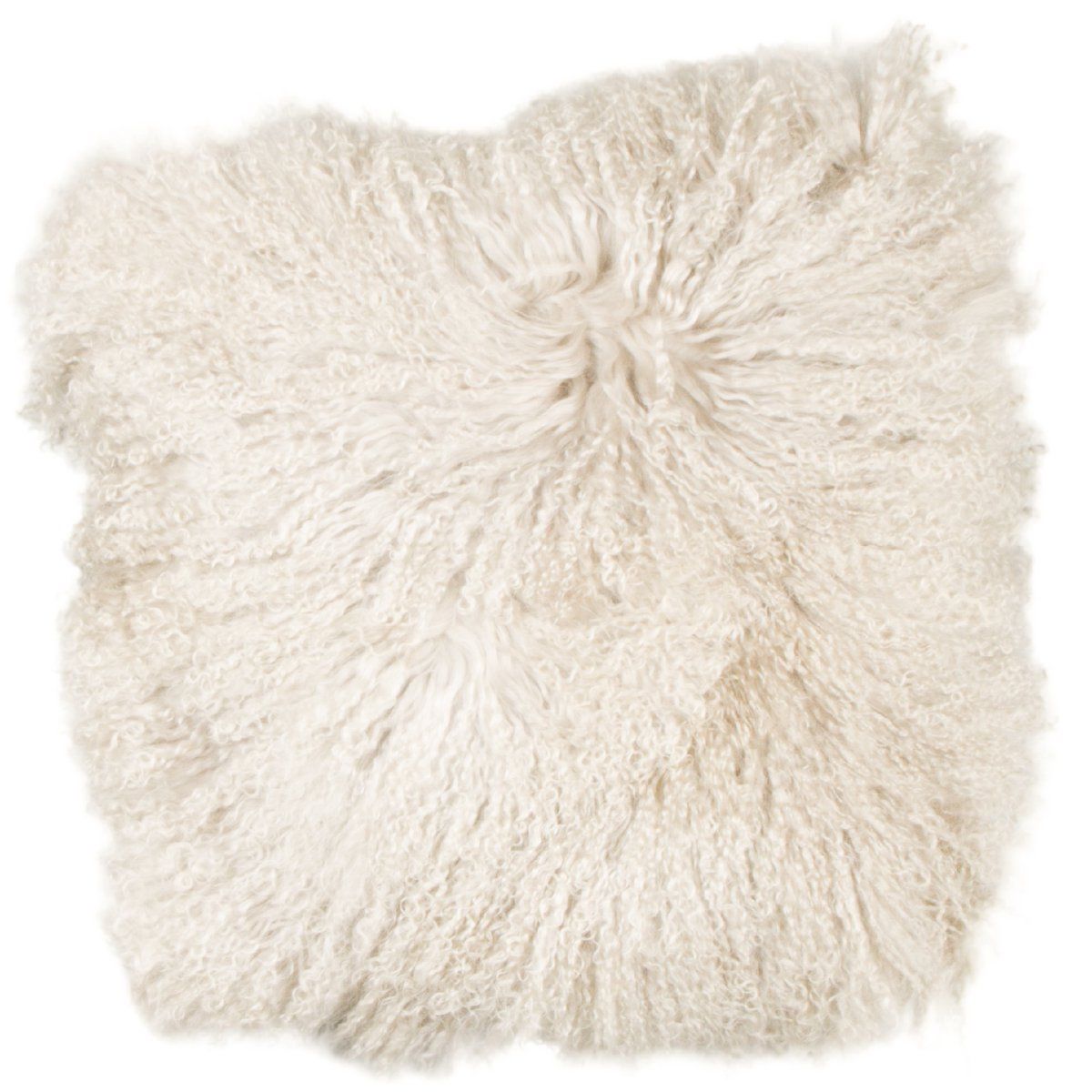 Tibet schapenvacht kussen, wit 45x45cm