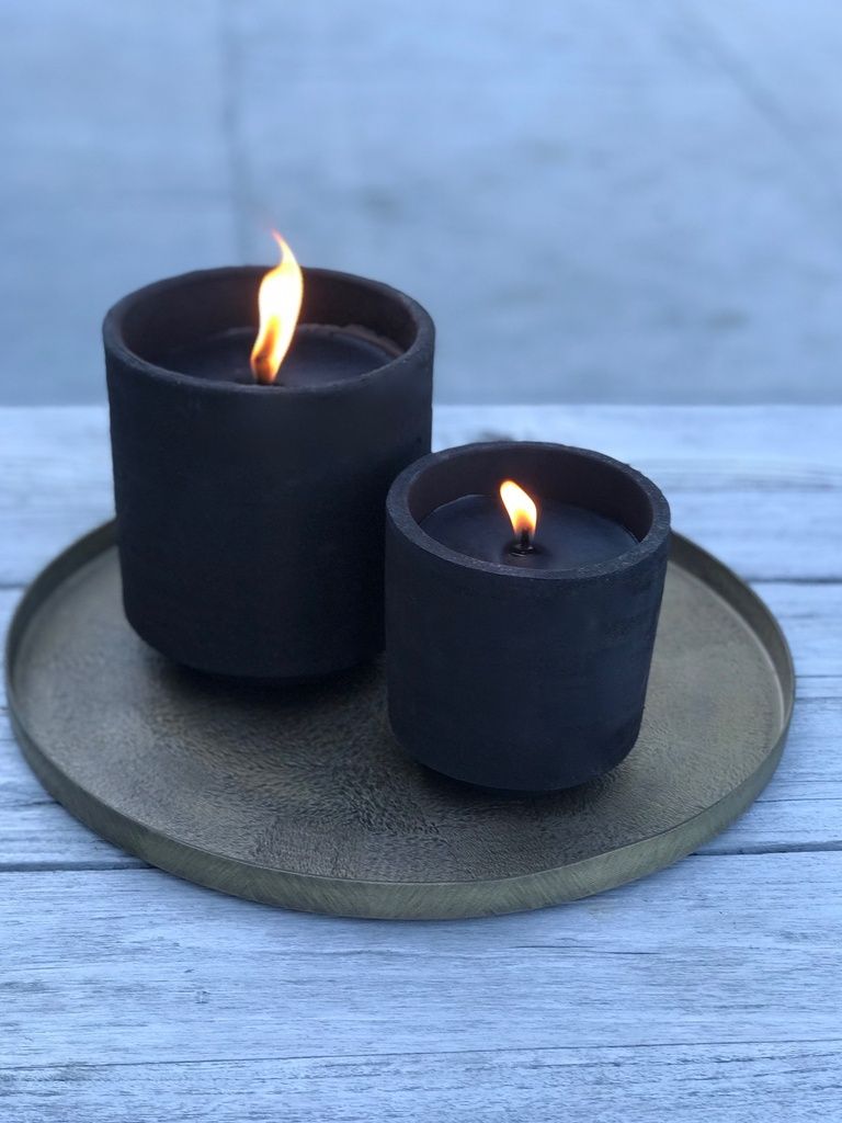 Buitenkaars, terracotta zwart - rond - Ø 11 x 12cm