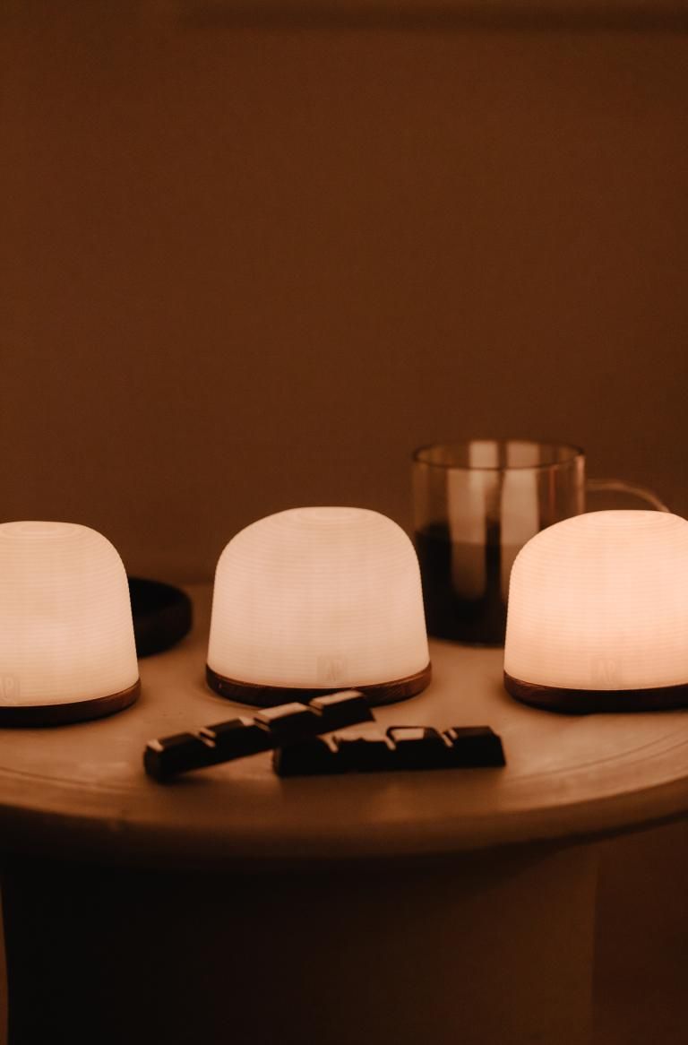 Fondant Sfeerlamp mini, set van 3, thermo es, oplaadbaar