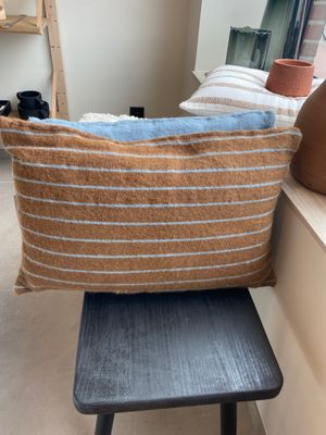 Kussen Marrakech, Wol, Pinestripe brown/blue, 40x60cm