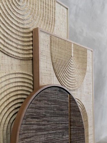 Wall panel Japanese Garden small - 102x76x4 cm, natural woven palm
