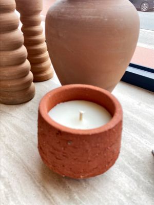 The Barro Series - Buitenkaars - Outdoor Candle (Terracotta Brown, Rosemary, Small)