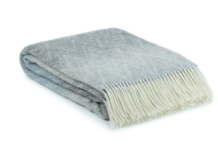 Plaid merinowol, Missoni dessin, blauw