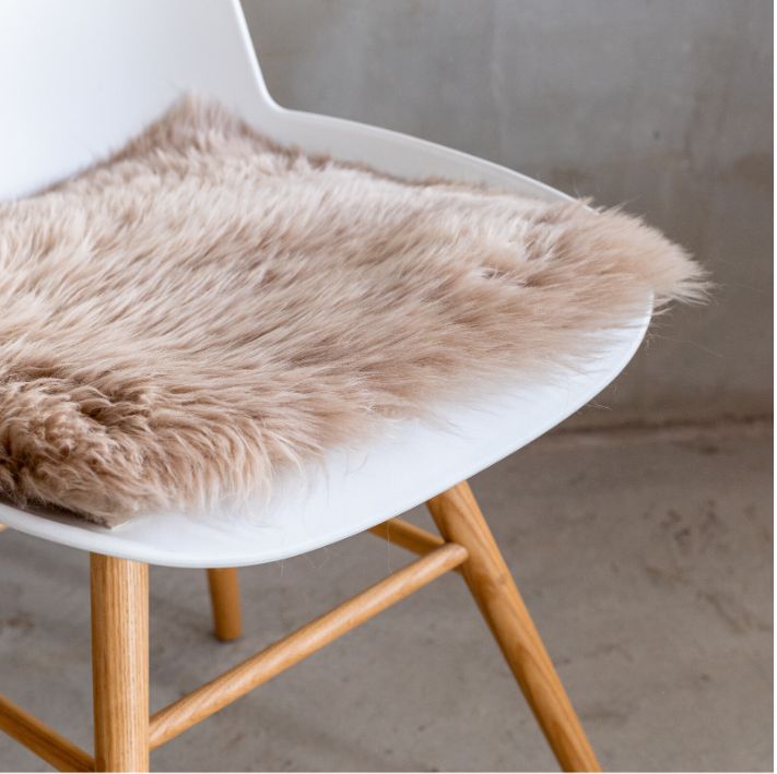 Chair pad - Nieuw Zeelands  schapenvacht  Beige