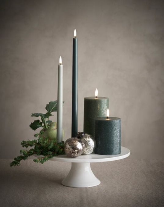 Uyuni ledkaars, taper 2.3cm x 25cm SET VAN 2, pine green