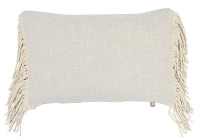 Kussen Sonora White Dove, met franjes 60x40cm