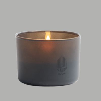 Uyuni Glass Candle, grey, 8.2 x 6cm