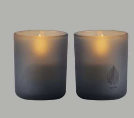 Uyuni Glass Candle, grey, 6x7cm