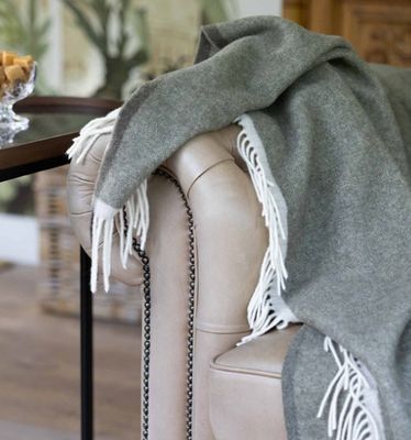 Plaid Merinowol/cashmere verde