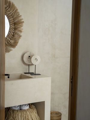 Marmerschijf op voet, Wit, Large