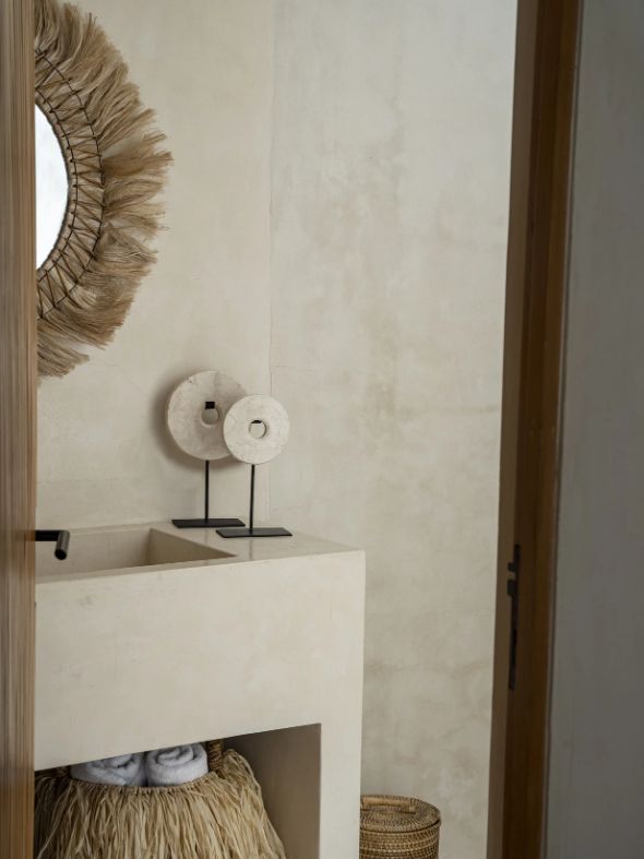 Marmerschijf op voet, Wit, Large