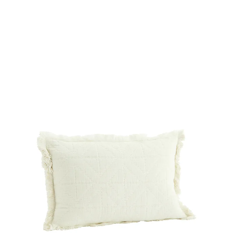 Boho Kussenhoes met broderie, Off White, 30x45cm