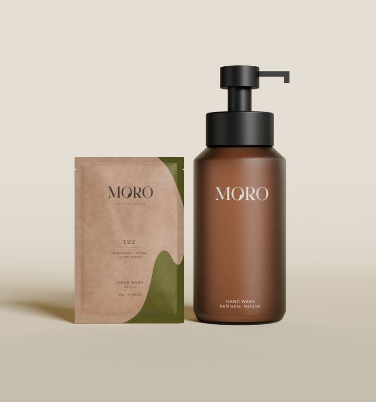 Moro handwash, bruine fles, geur Rosemary