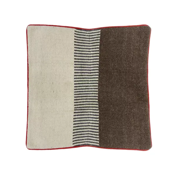 Kussen Pamplona wol-katoen 60x60 bruine colorblock