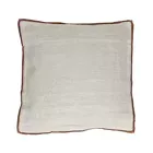 Kussen Opposites linnen/fluweel, offwhite/bruin 45x45cm