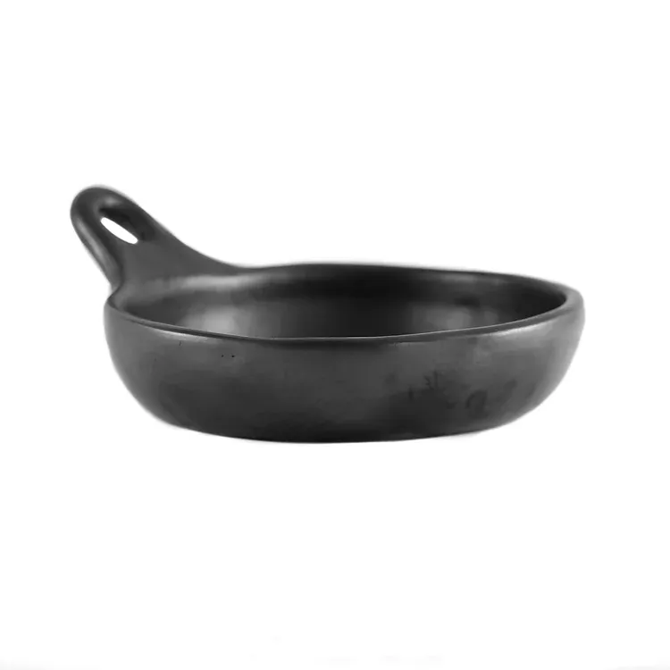 Black Pottery Bord met 1 handgreep, L26,5cm B22cm H5-7cm