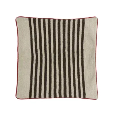 Kussen Pamplona wol-katoen 60x60 bruine streep
