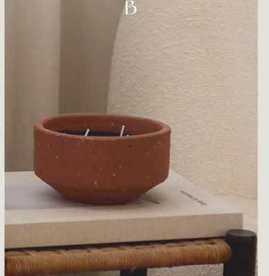 The Barro Series - Buitenkaars- Outdoor Candle (Terracotta Brown, Rosemary, Large)