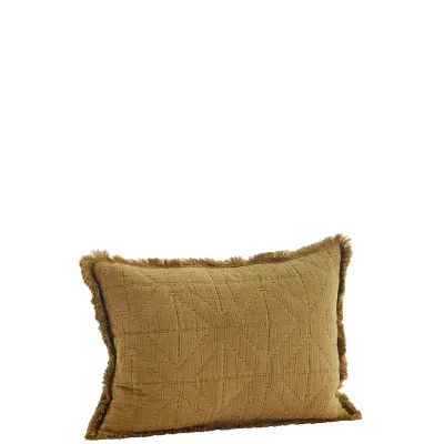 Boho Kussenhoes met broderie, Hazelnoot, 30x45cm