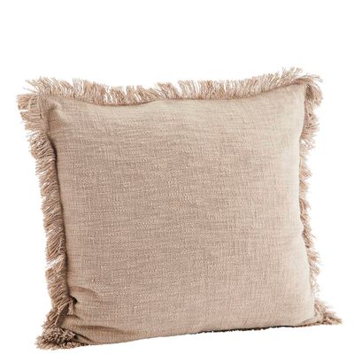 Boho XL kussen met franjes, 60x60cm, Beige Boho XL kussen met franjes, 60x60cm, Beige