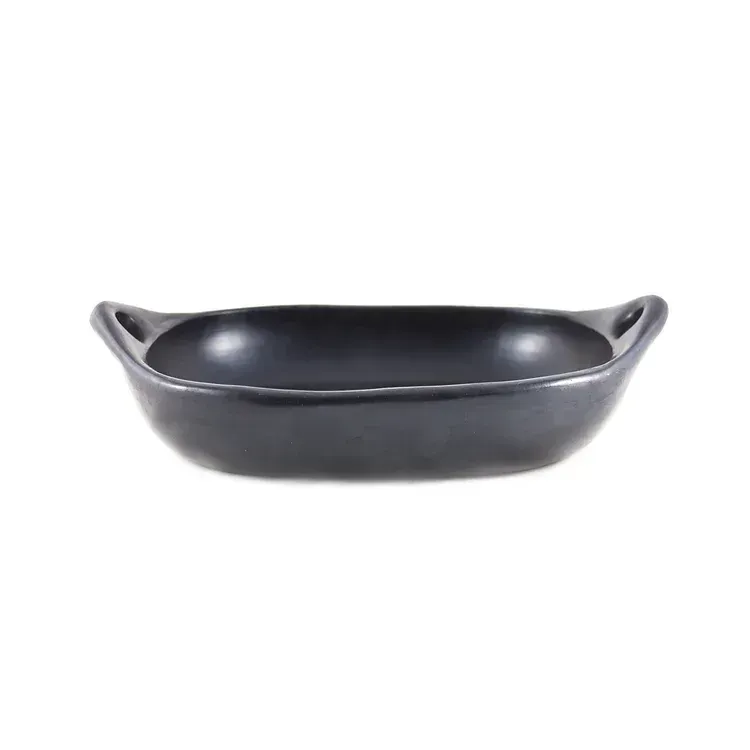 Black Pottery Rechthoekige schaal, L34cm B25cm H6-8cm