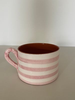 Grote kop, horizontale streep, roze en terracotta
