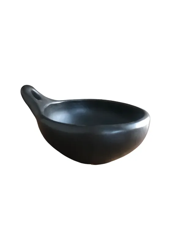 Black Pottery Kommetje  met handgrepen, L19D16H11