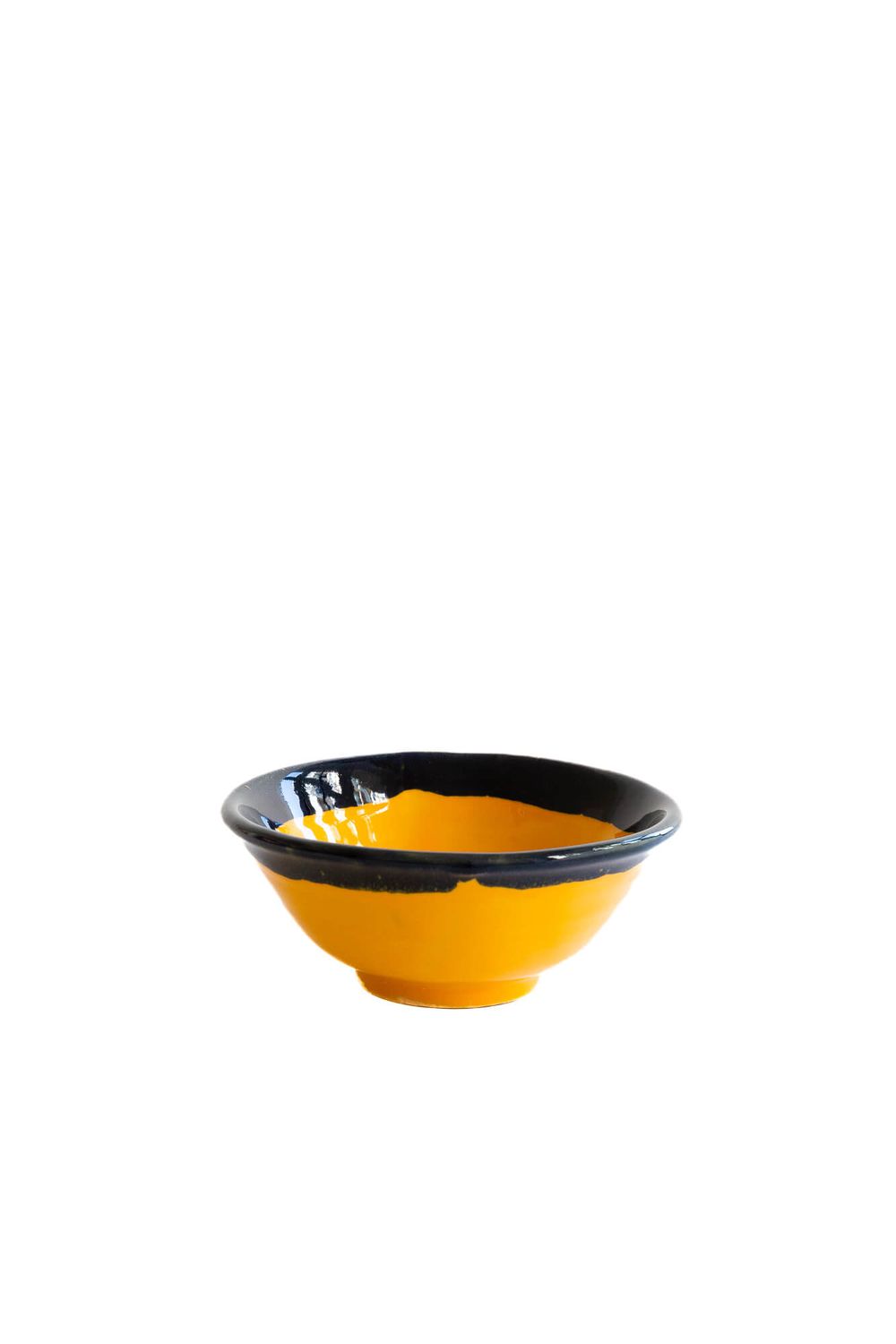 Bowl Inez, Val Pottery, Geel - Blauw