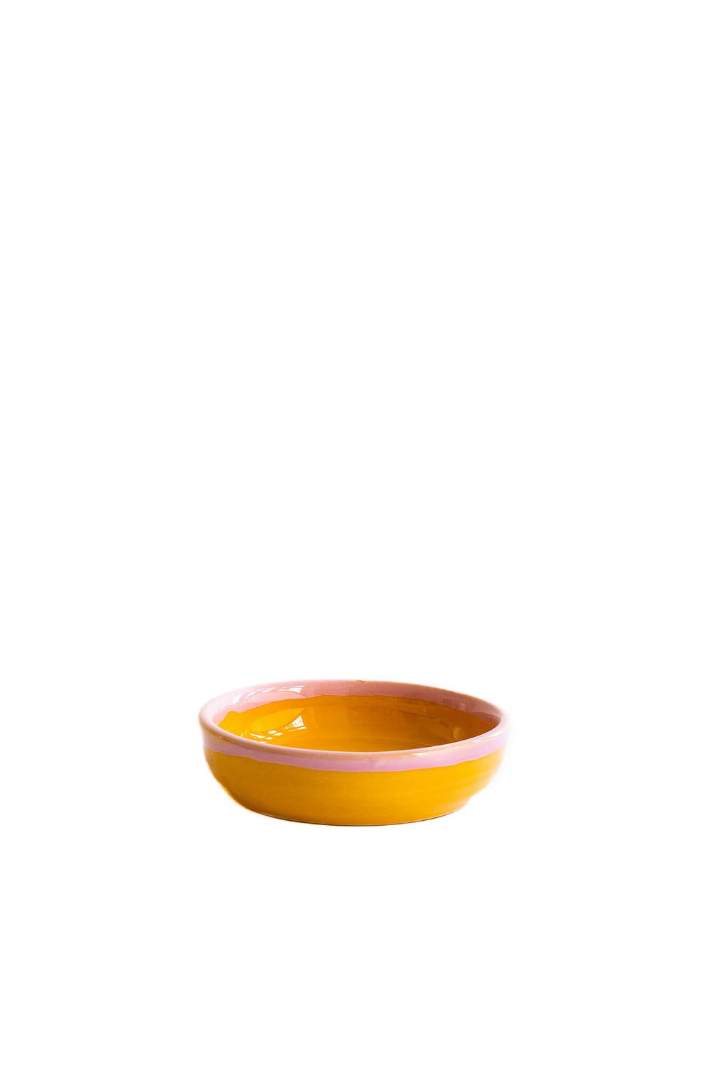 Bowl Joana,Val Pottery, Geel- Roze