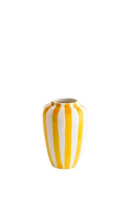 OUTLET_ Vaas Funky Flower, Val Pottery, Medium, Gele streep