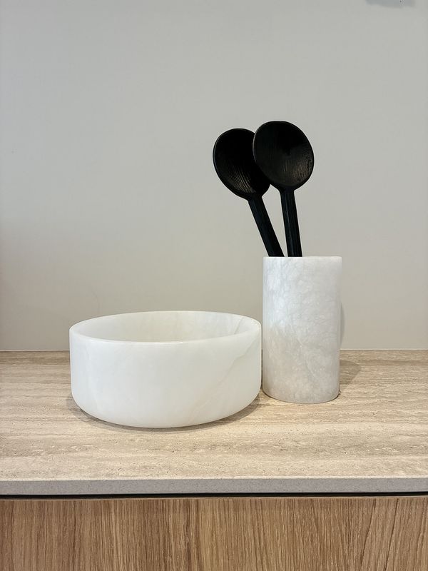 Albast Scott wit, schaal diameter 20cm, h8,5