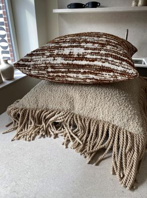 Kussen Tresigallo met franjes, Beige, 60x60cm