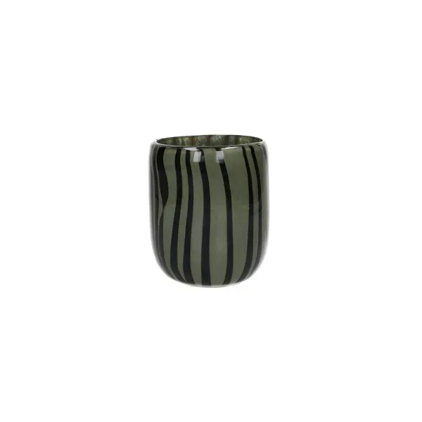 OUTLET_ windlicht Candy dia 9cm, hoogte 11cm, kakigroen