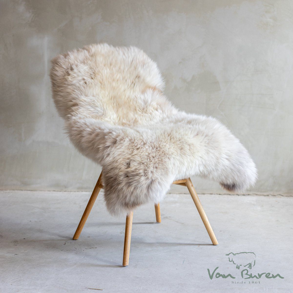 Schapenvacht Mélange, beige, 100-110cm x 55cm