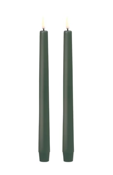 Uyuni ledkaars, taper 2.3cm x 25cm, pine green/ per stuk
